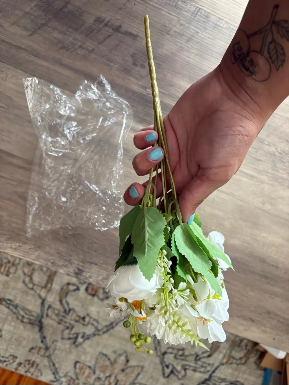 White Artificial Mixed Floral Bouquet - Home Accents